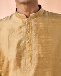 Manyavar Men Fawn Serenity Silk Kurta