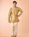Manyavar Men Fawn Serenity Silk Kurta