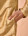 Manyavar Men Fawn Serenity Silk Kurta