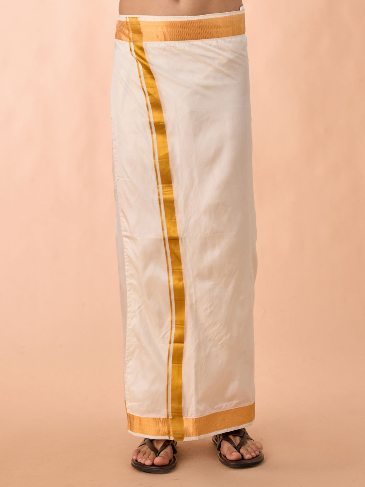 Manyavar Men Fawn Serenity Silk Kurta