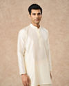 Manyavar Men Cream Silk Veshti Dhoti with Kurta