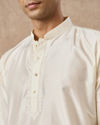 Manyavar Men Cream Silk Veshti Dhoti with Kurta