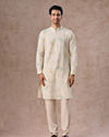 Manyavar Men Charming Cream Cotton Kurta