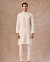 Manyavar Men Elegance Cream Linen Kurta