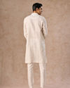 Manyavar Men Elegance Cream Linen Kurta