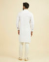 Manyavar Men Warm White Linen Kurta