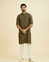 Manyavar Men Olive Green Kurta