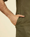 Manyavar Men Olive Green Kurta