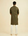 Manyavar Men Olive Green Kurta