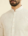 Manyavar Men Beige Linen Kurta