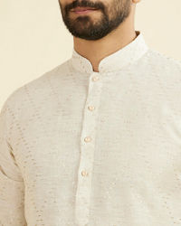 Manyavar Men Beige Linen Kurta