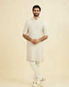 Manyavar Men Beige Linen Kurta