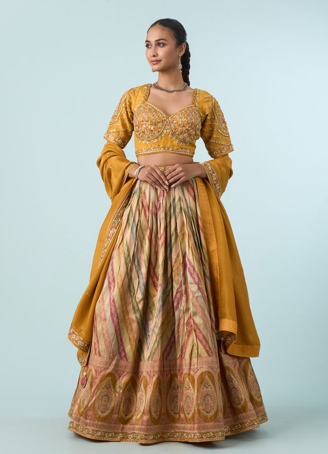 Mohey Women Mustard Yellow Elegance Lehenga
