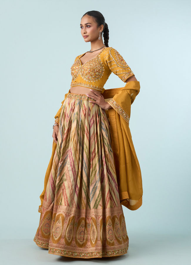 Mohey Women Mustard Yellow Elegance Lehenga