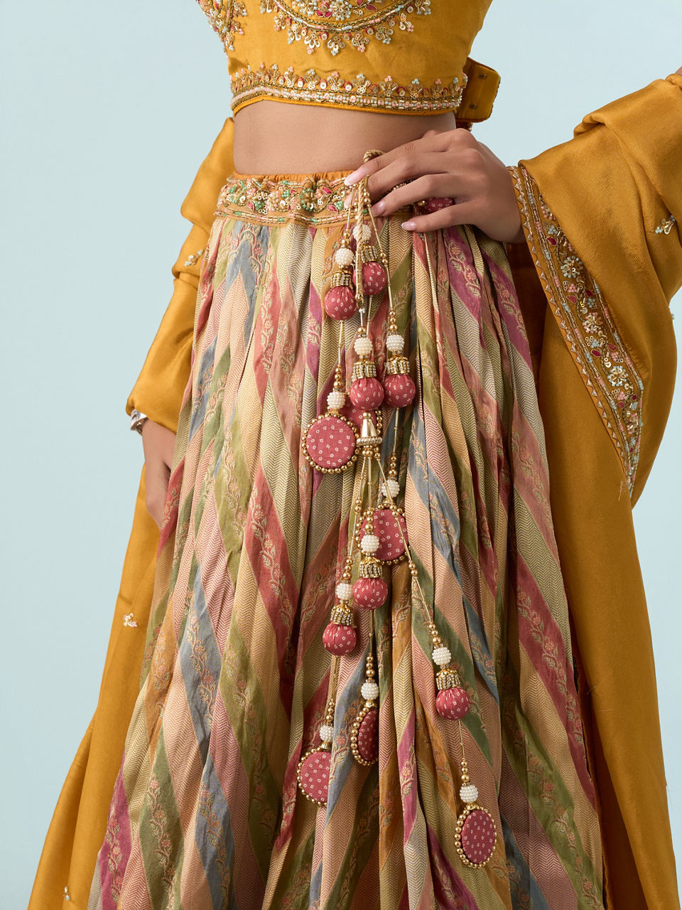 Mohey Women Mustard Yellow Elegance Lehenga
