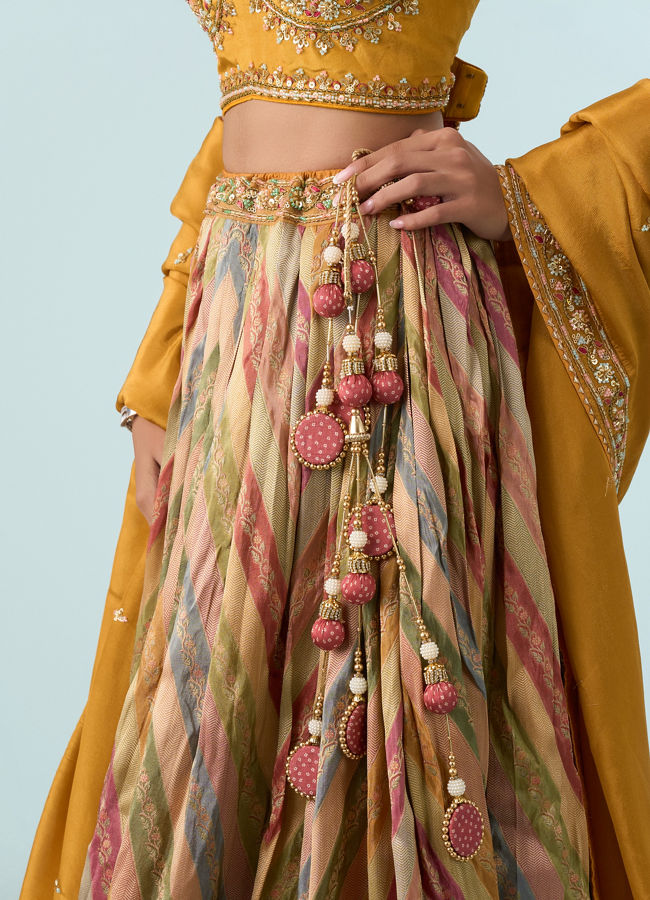Mohey Women Mustard Yellow Elegance Lehenga