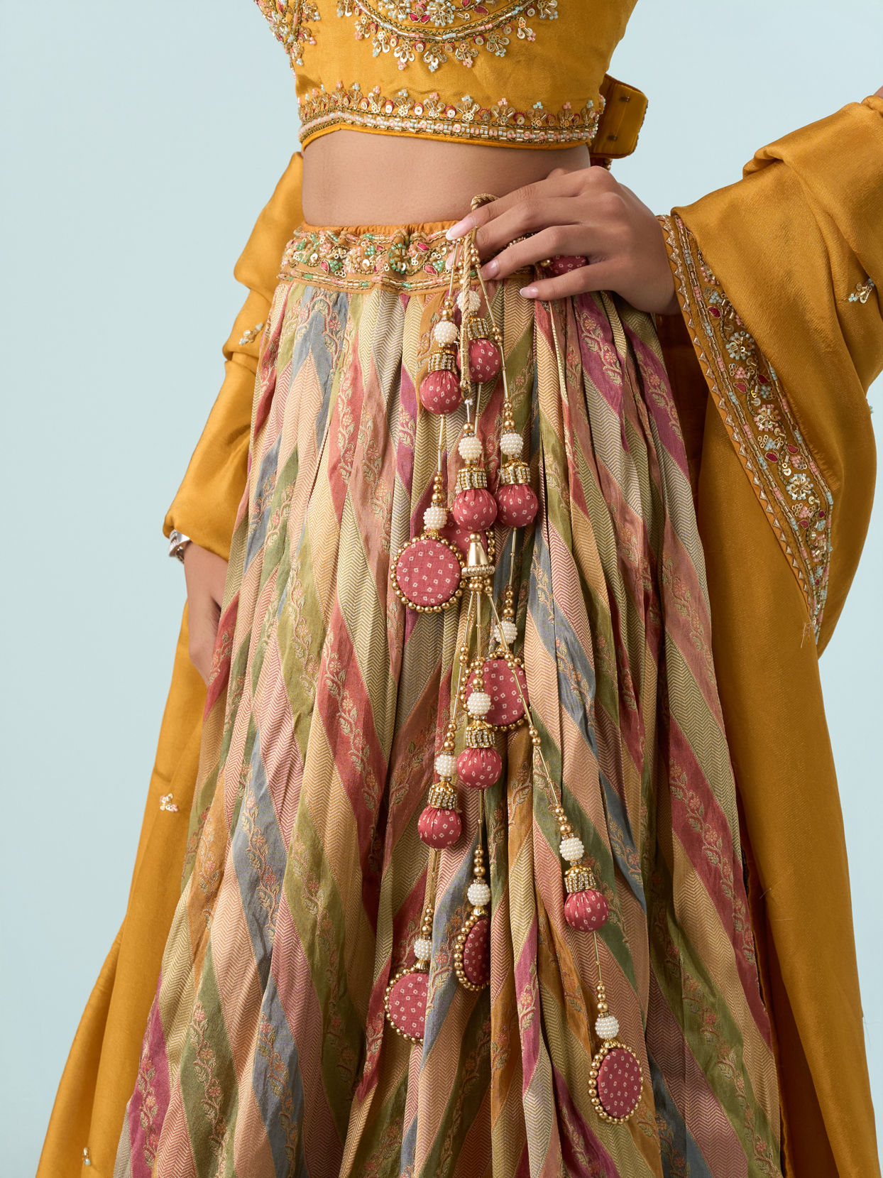 Mohey Women Mustard Yellow Elegance Lehenga