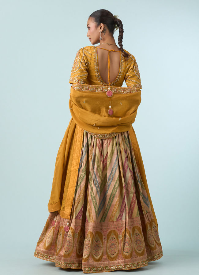 Mohey Women Mustard Yellow Elegance Lehenga