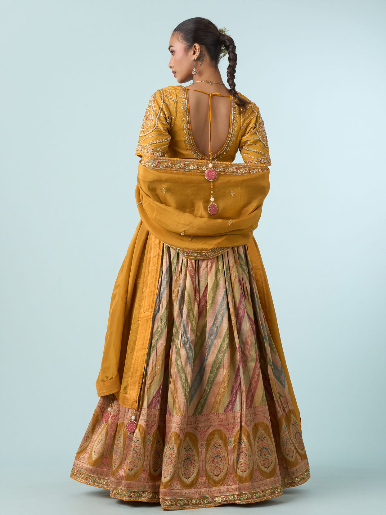Mohey Women Mustard Yellow Elegance Lehenga