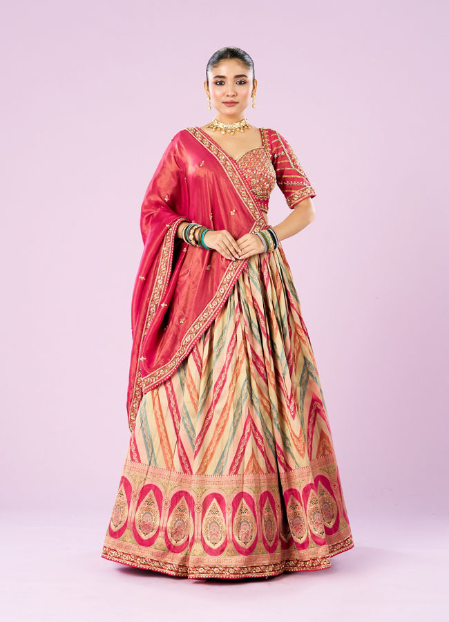 Mohey Women Rani Pink Festive Lehenga