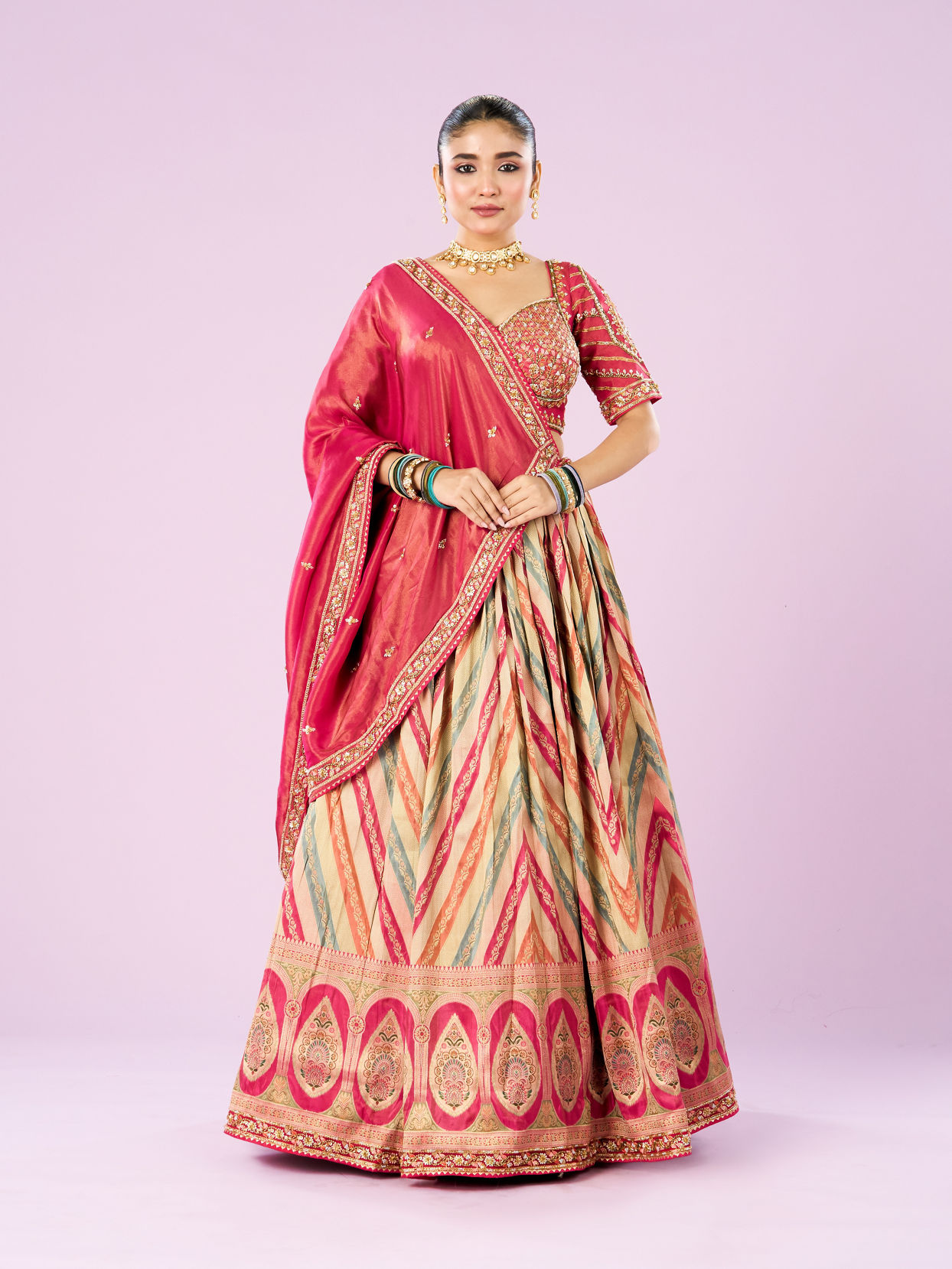 Mohey Women Rani Pink Festive Lehenga