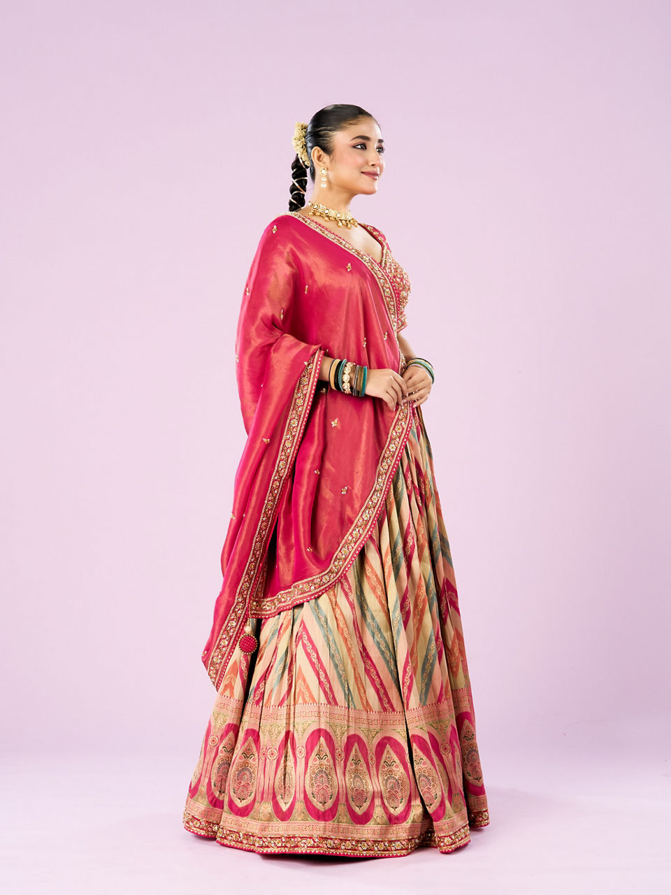 Mohey Women Rani Pink Festive Lehenga