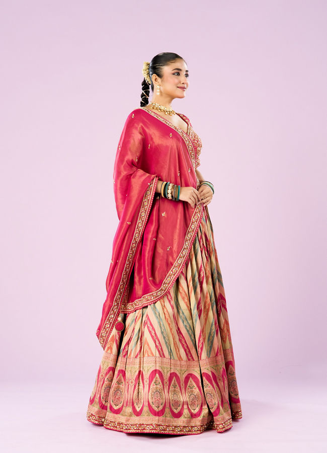 Mohey Women Rani Pink Festive Lehenga