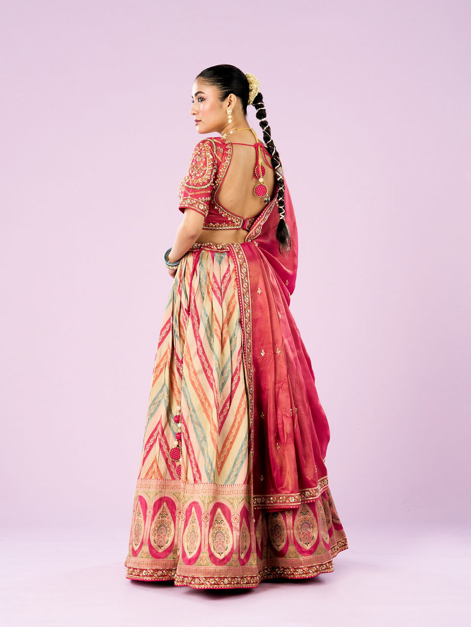 Mohey Women Rani Pink Festive Lehenga