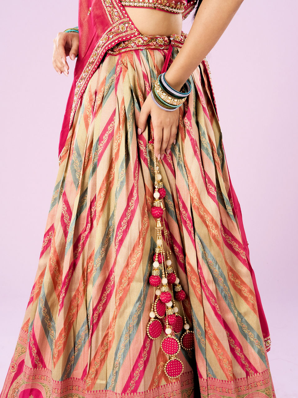 Mohey Women Rani Pink Festive Lehenga