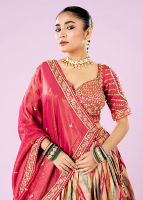 Mohey Women Rani Pink Festive Lehenga