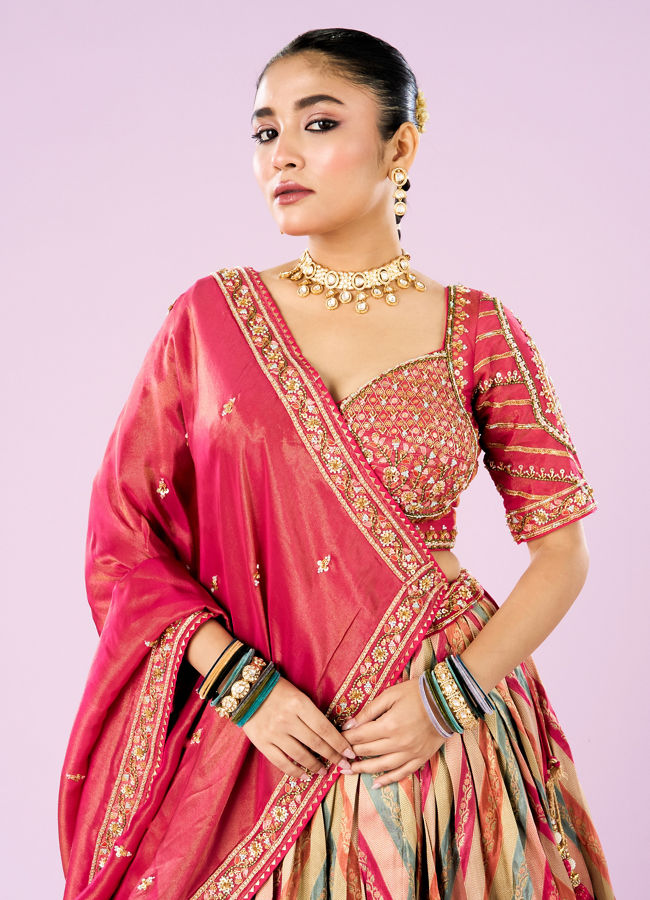 Mohey Women Rani Pink Festive Lehenga