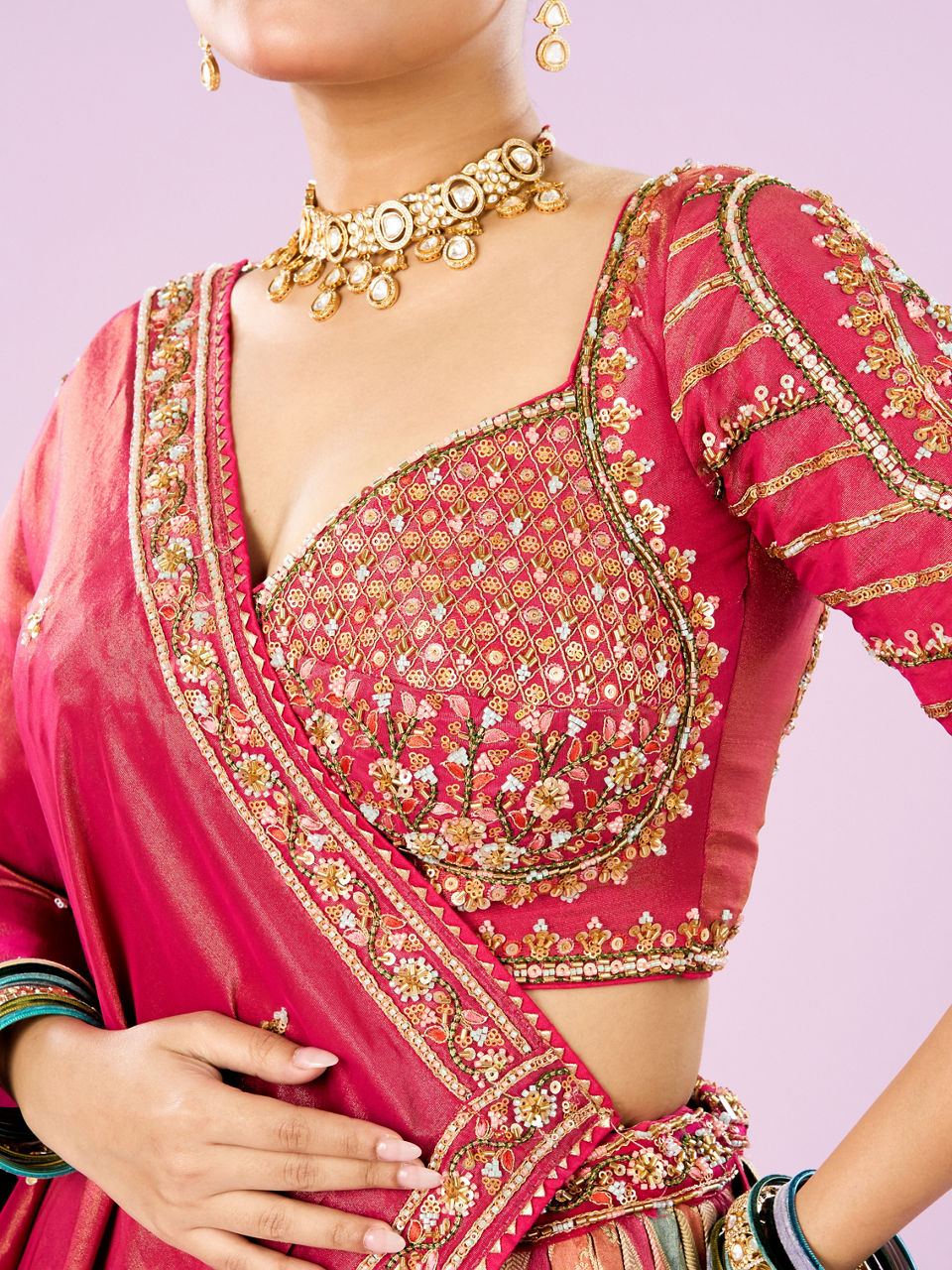 Mohey Women Rani Pink Festive Lehenga