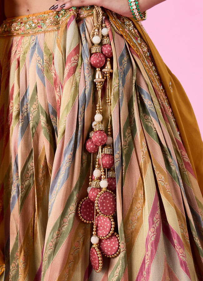 Mohey Women Elegant Mustard Yellow Lehenga