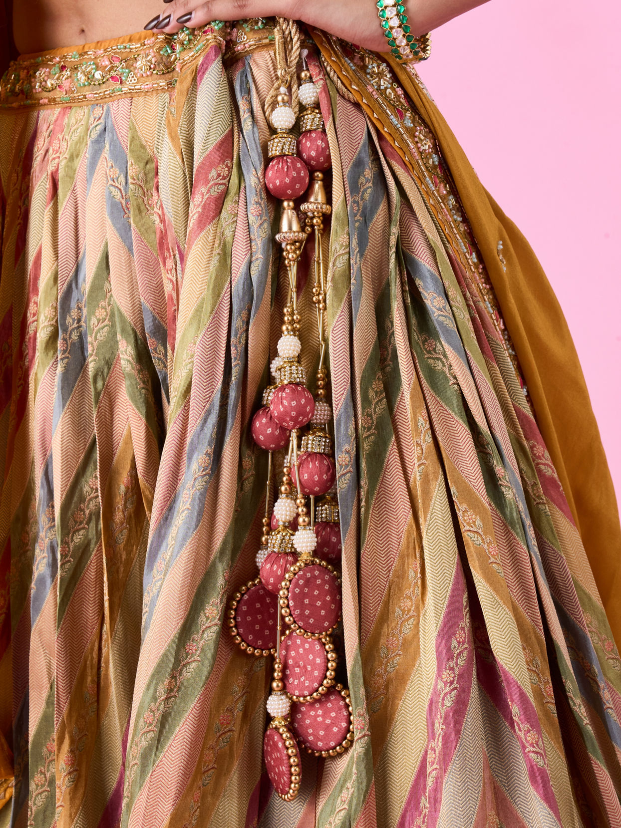 Mohey Women Elegant Mustard Yellow Lehenga