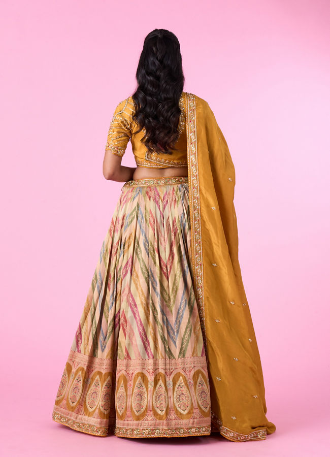 Mohey Women Elegant Mustard Yellow Lehenga