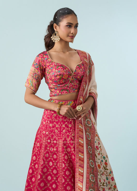 Mohey Women Rani Art Silk Lehenga Set