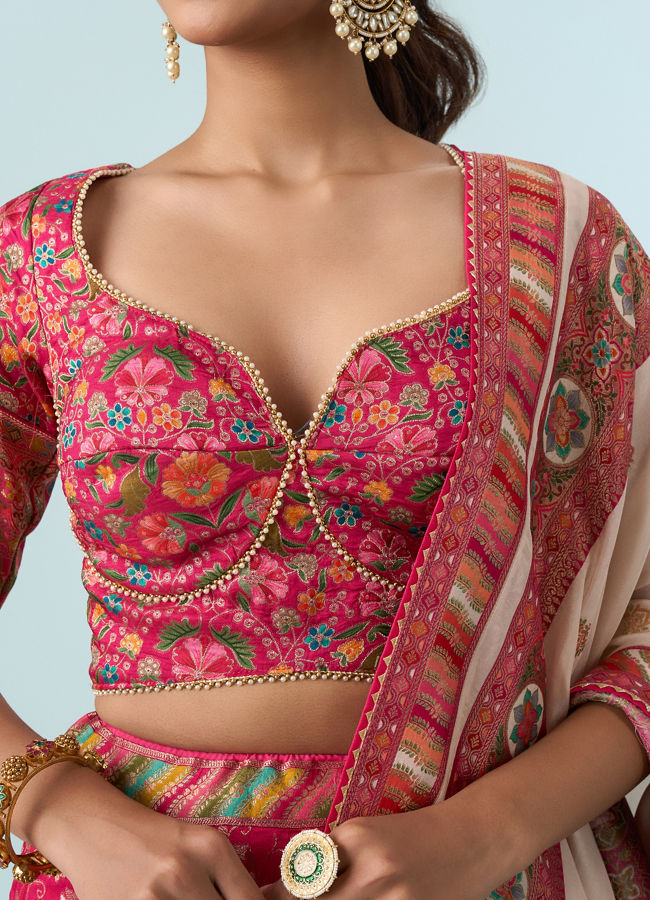 Mohey Women Rani Art Silk Lehenga Set