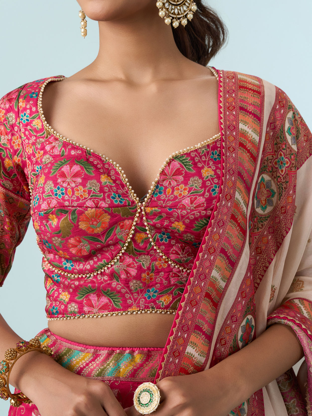 Mohey Women Rani Art Silk Lehenga Set