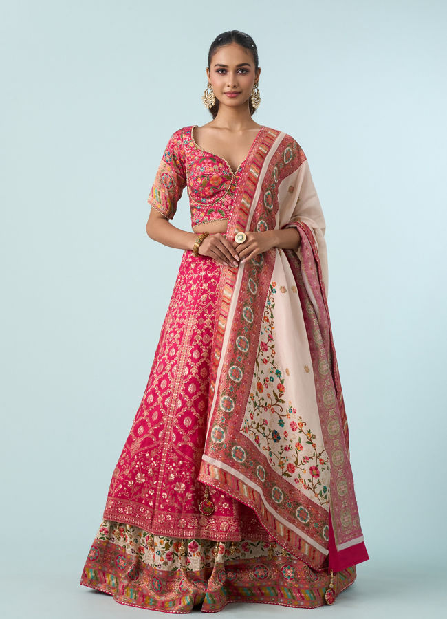 Mohey Women Rani Lehenga Set