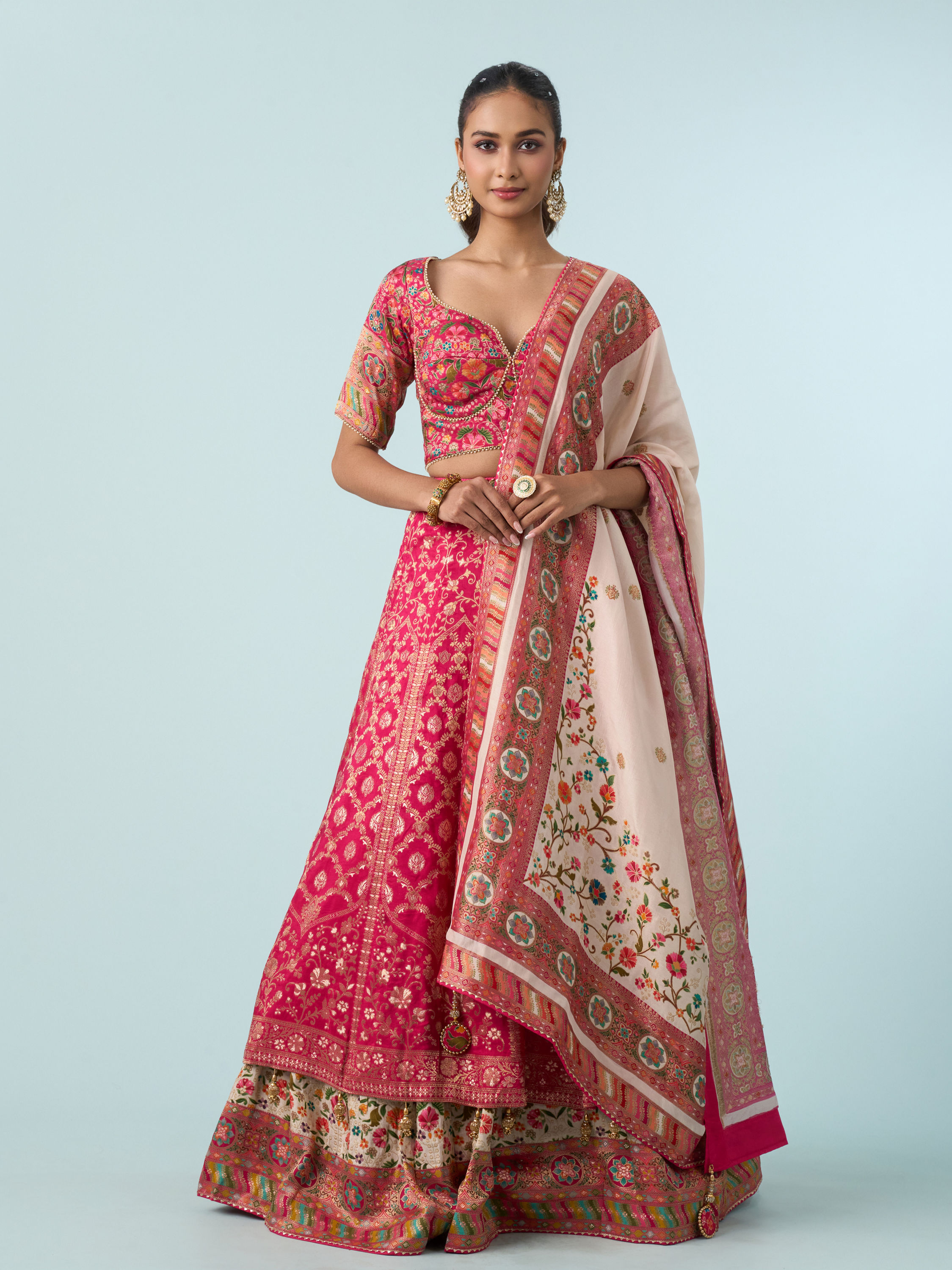 Mohey Women Rani Art Silk Lehenga Set