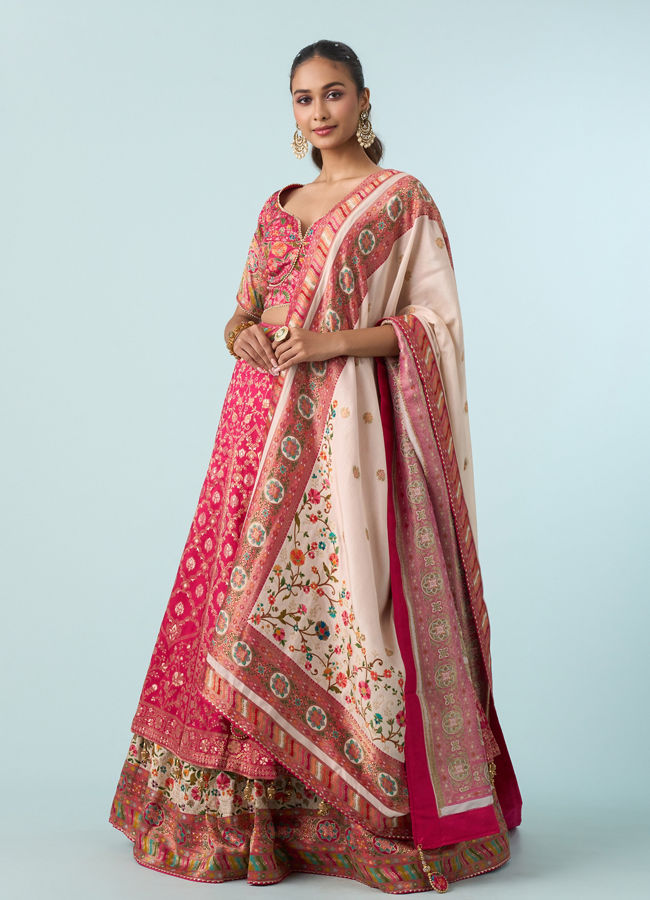 Mohey Women Rani Art Silk Lehenga Set
