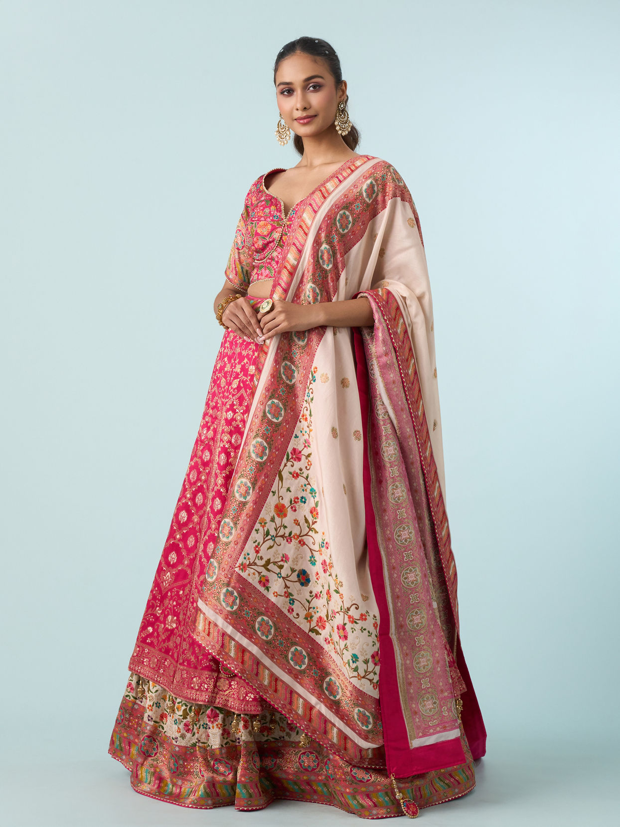 Mohey Women Rani Art Silk Lehenga Set