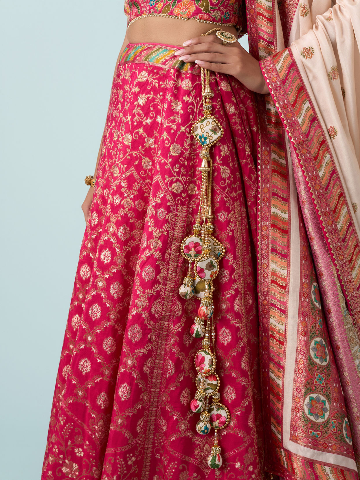 Mohey Women Rani Art Silk Lehenga Set