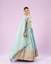 Mohey Women Luminous Light Blue Lehenga