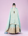 Mohey Women Luminous Light Blue Lehenga