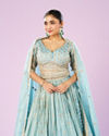 Mohey Women Luminous Light Blue Lehenga