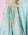 Mohey Women Luminous Light Blue Lehenga