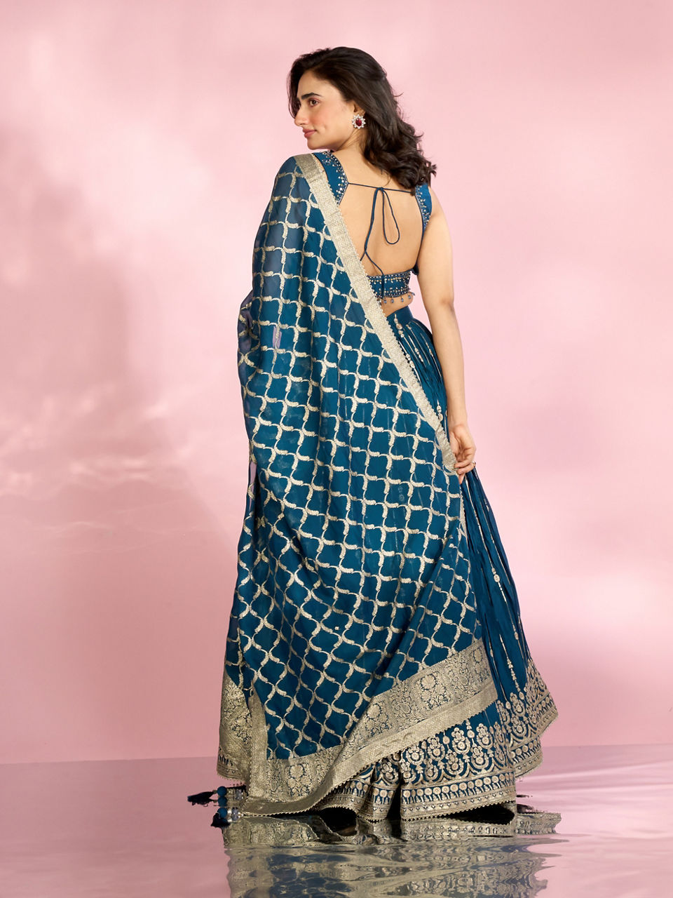 Mohey Women Ethnic Twilight Blue Lehenga