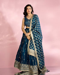Mohey Women Ethnic Twilight Blue Lehenga