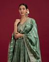 Mohey Women Sea Green Chinon Lehenga image number 1